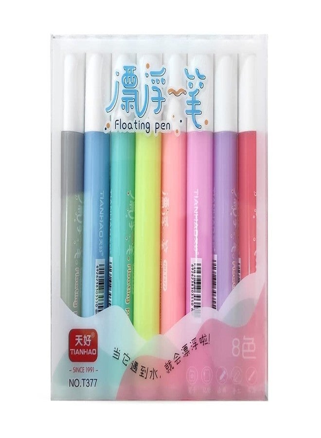 ELITEWAVE 8 Colors Doodle Marker - Children's Colorful Magical Water Painting Pen, Easy-To-Wipe Dry Erase Whiteboard Pen, Water Floating - Image 1